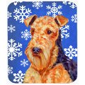 Skilledpower Airedale Winter Snowflakes Holiday Mouse Pad; Hot Pad Or Trivet SK236081